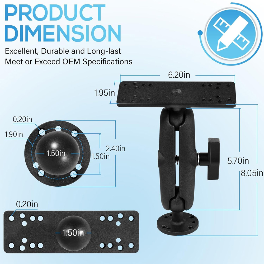 Aluminum Fish Finder Mount wit - огляд і ціна Fish Finder Mount